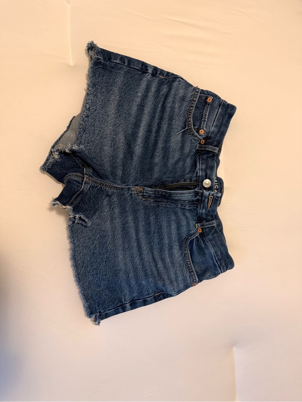 American Eagle Outfitters Dark Blue High-Rise Denim Cutoff Shorts